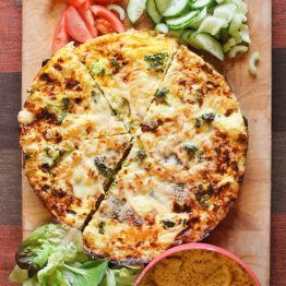 Cheese & Broccoli Pasta Frittata
